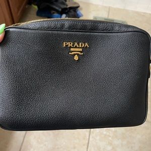 Prada black and gold crossbody